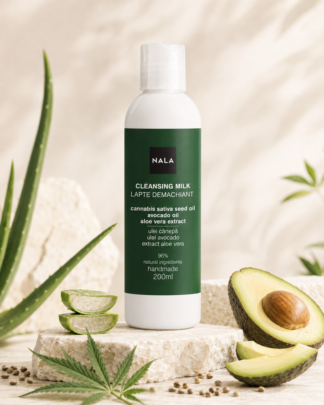 Lapte Demachiant - Ulei Cânepă, Avocado, Aloe Vera