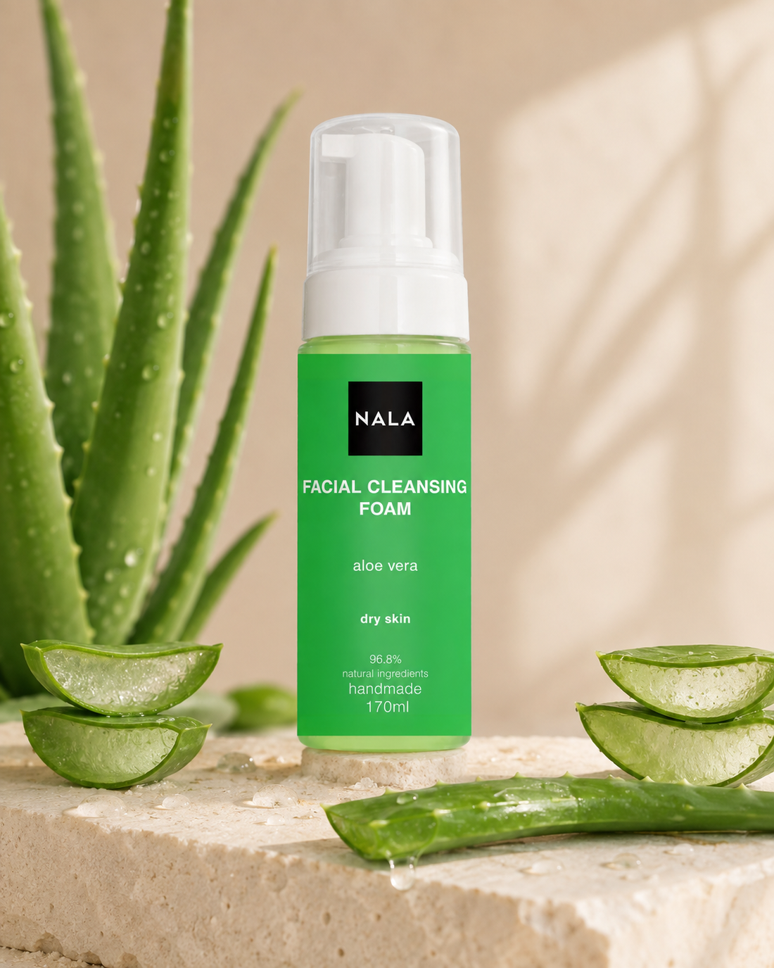 Spumă Curățare Ten Uscat - Aloe Vera