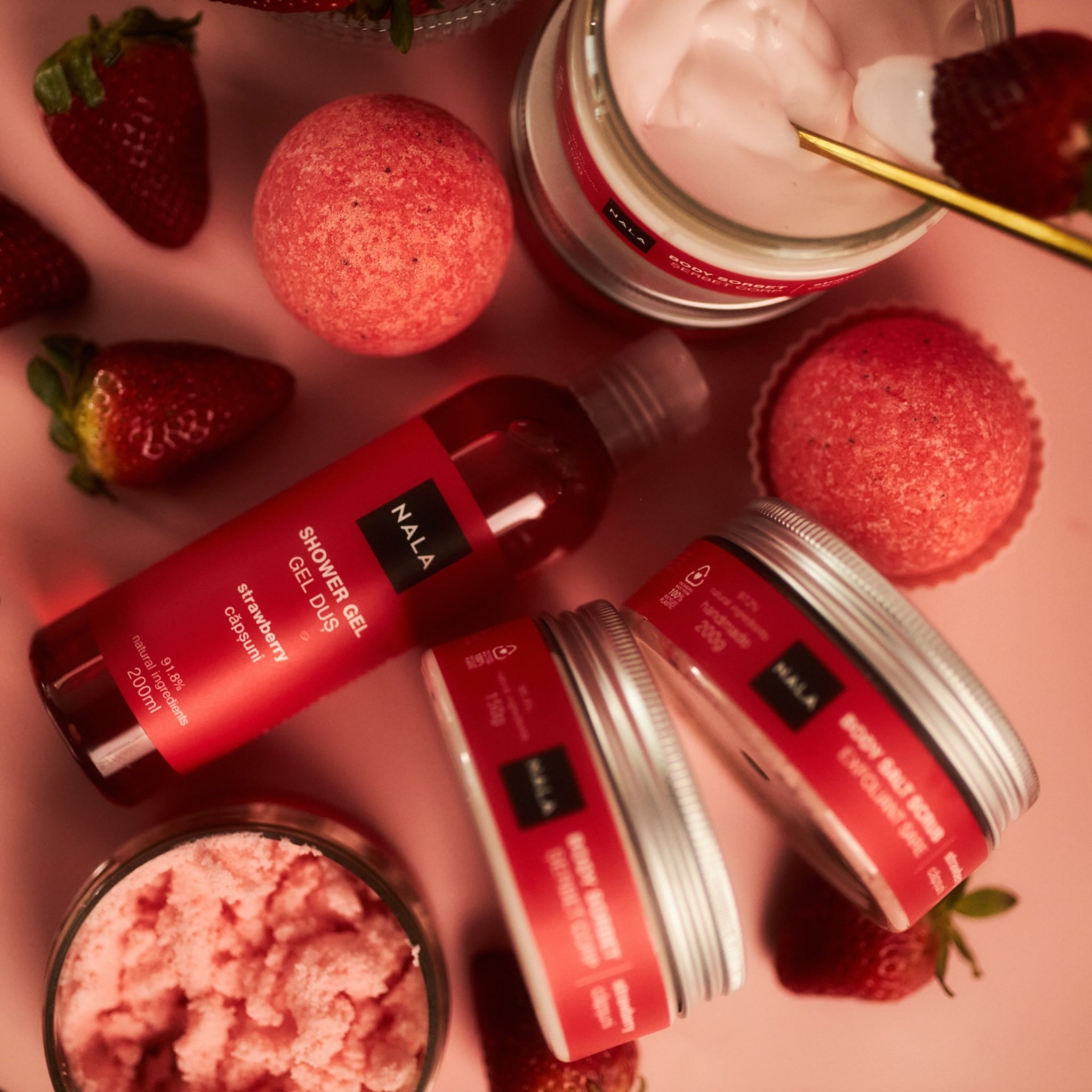 Bombă Baie Efervescentă - Căpșuni