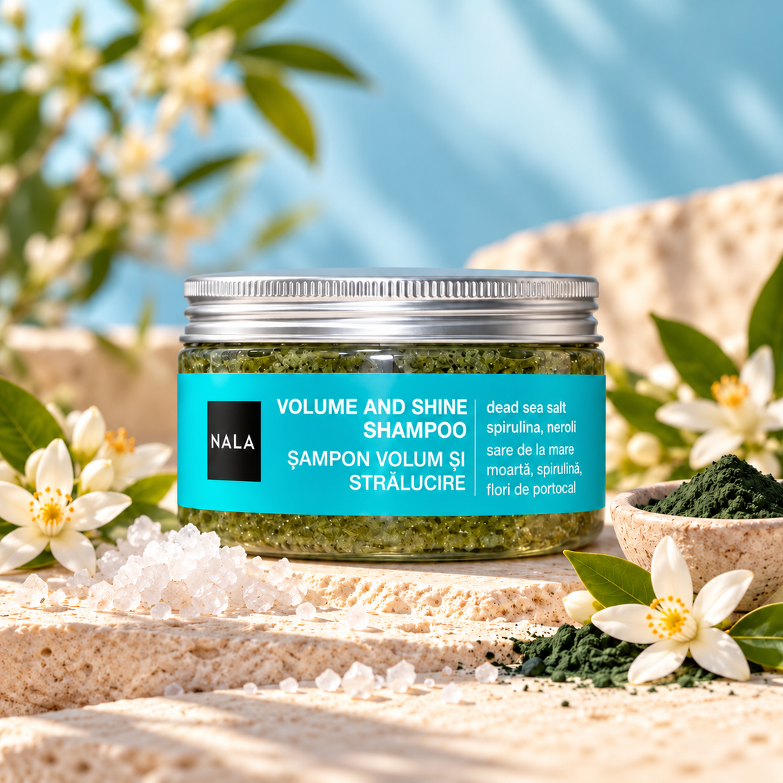 Șampon Volum și Strălucire - Sare de la Marea Moartă &amp; Spirulină