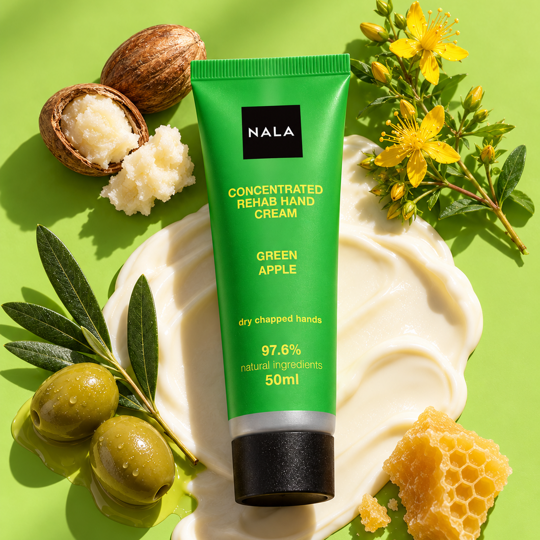 Cremă de Mâini Concentrată Regenerantă - Măr Verde