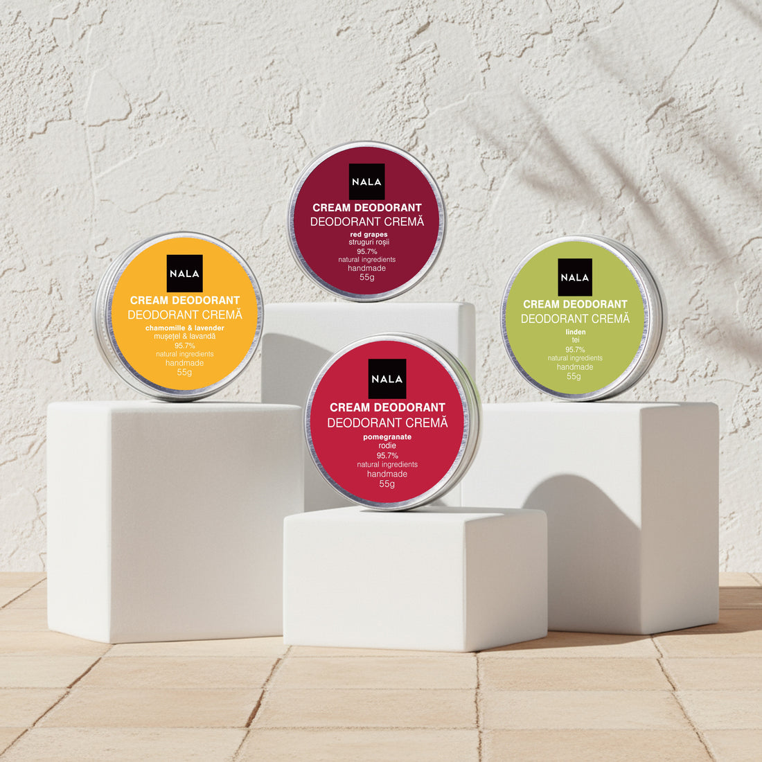Pachet 4 x Deodorante Naturale – Floral &amp; Relaxant