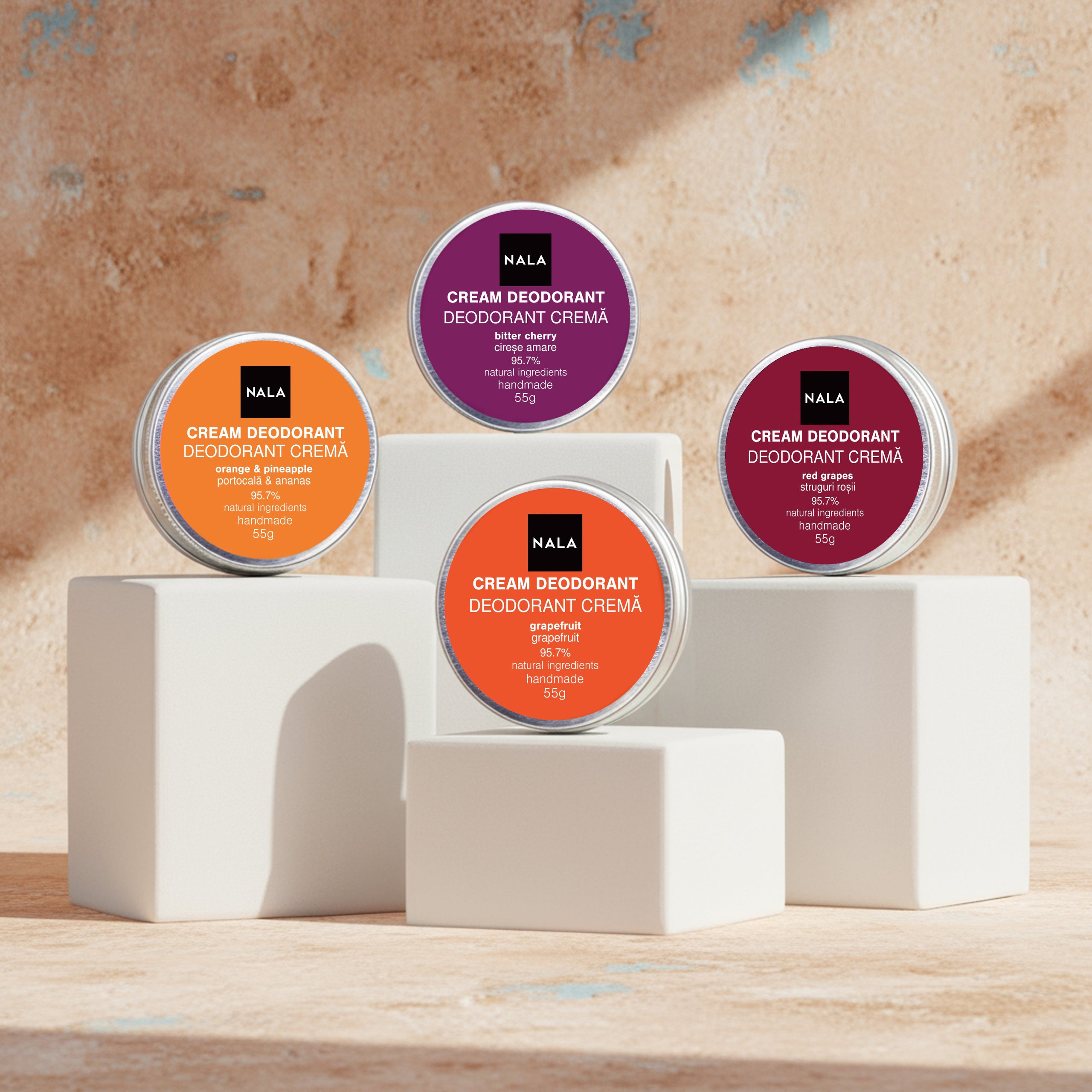 Pachet 4 x Deodorante Naturale - Fructat &amp; Energizant