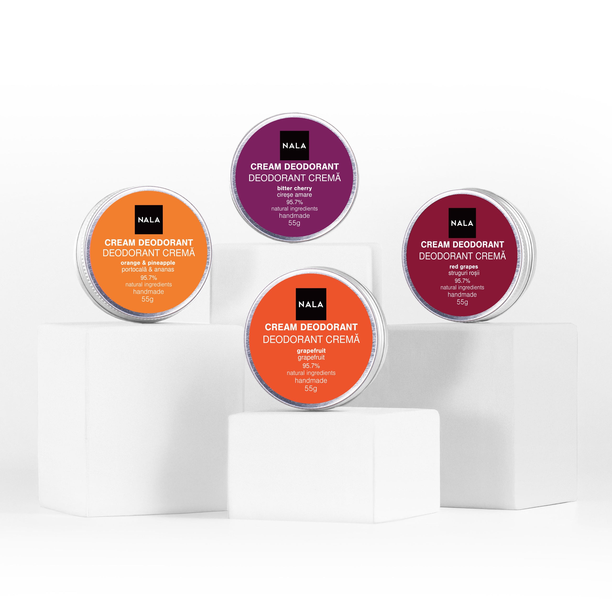 Pachet 4 x Deodorante Naturale - Fructat &amp; Energizant