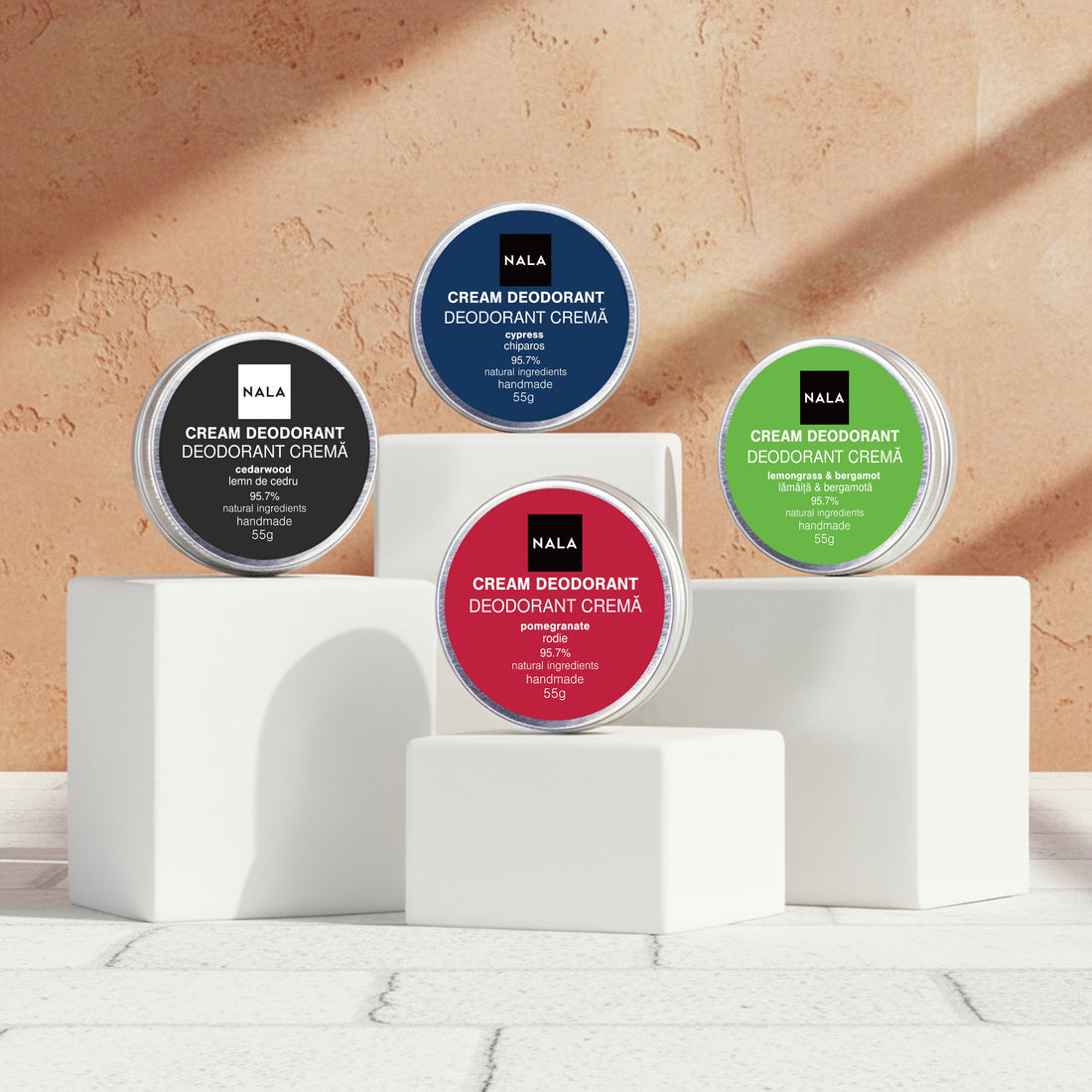Pachet 4 x Deodorante Naturale – Lemnos &amp; Elegant