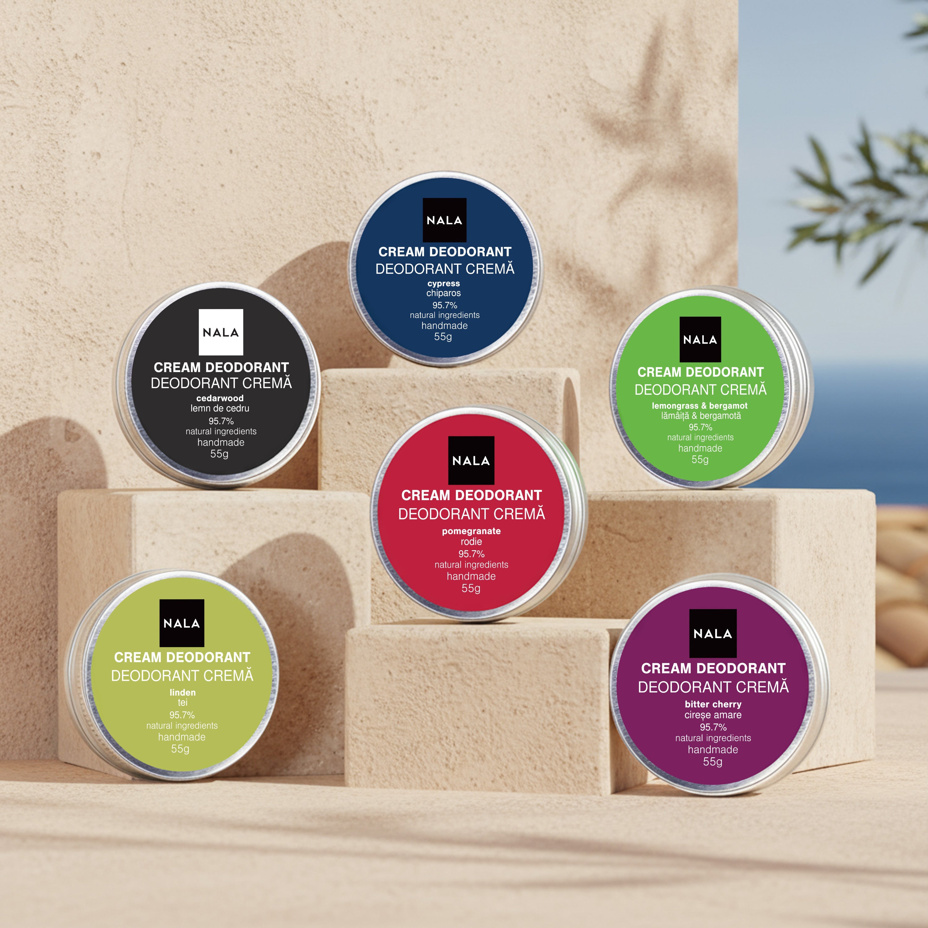 Pachet 6 x Deodorante Naturale - Lemnos & Intens – NALA Cosmetice