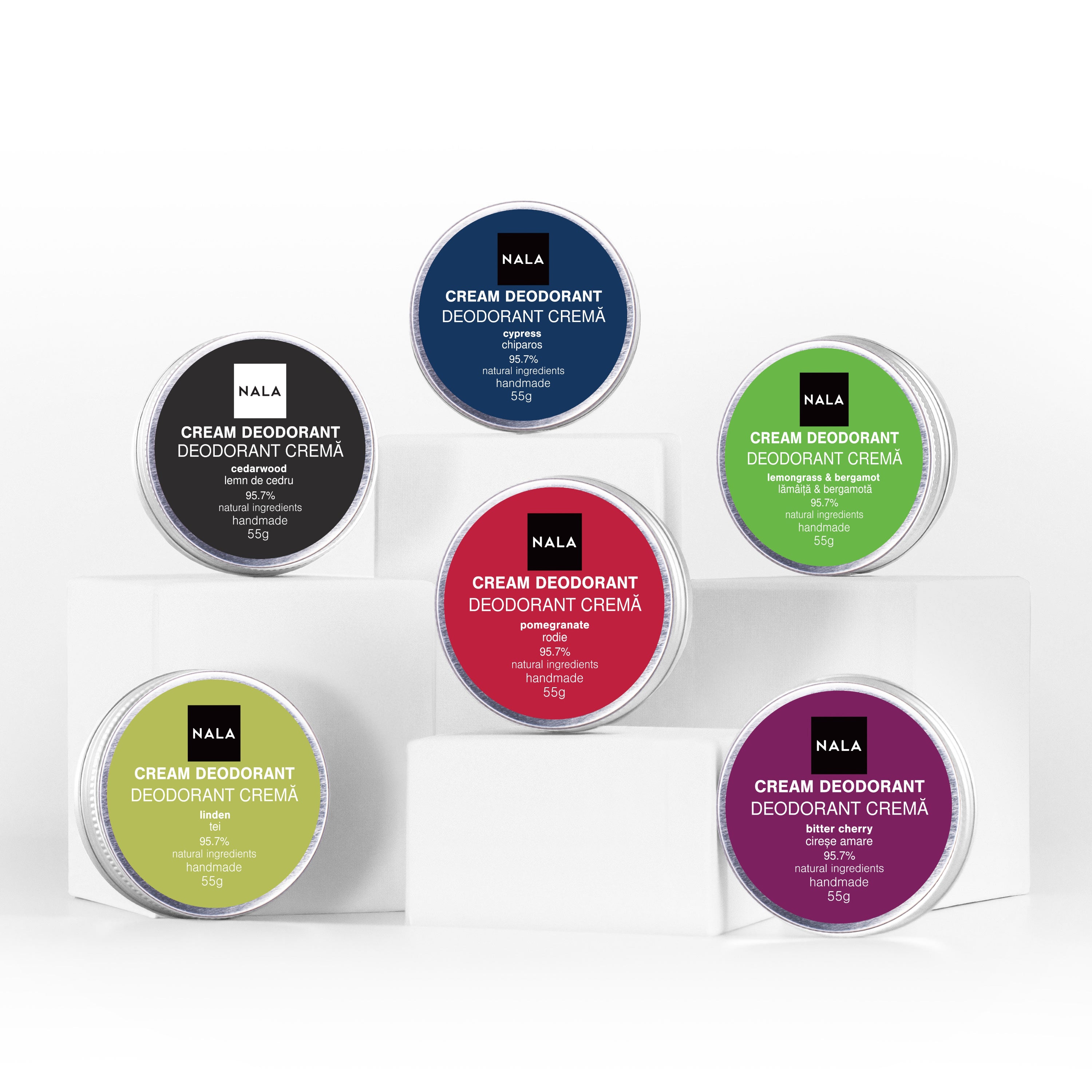 Pachet 6 x Deodorante Naturale - Lemnos & Intens – NALA Cosmetice