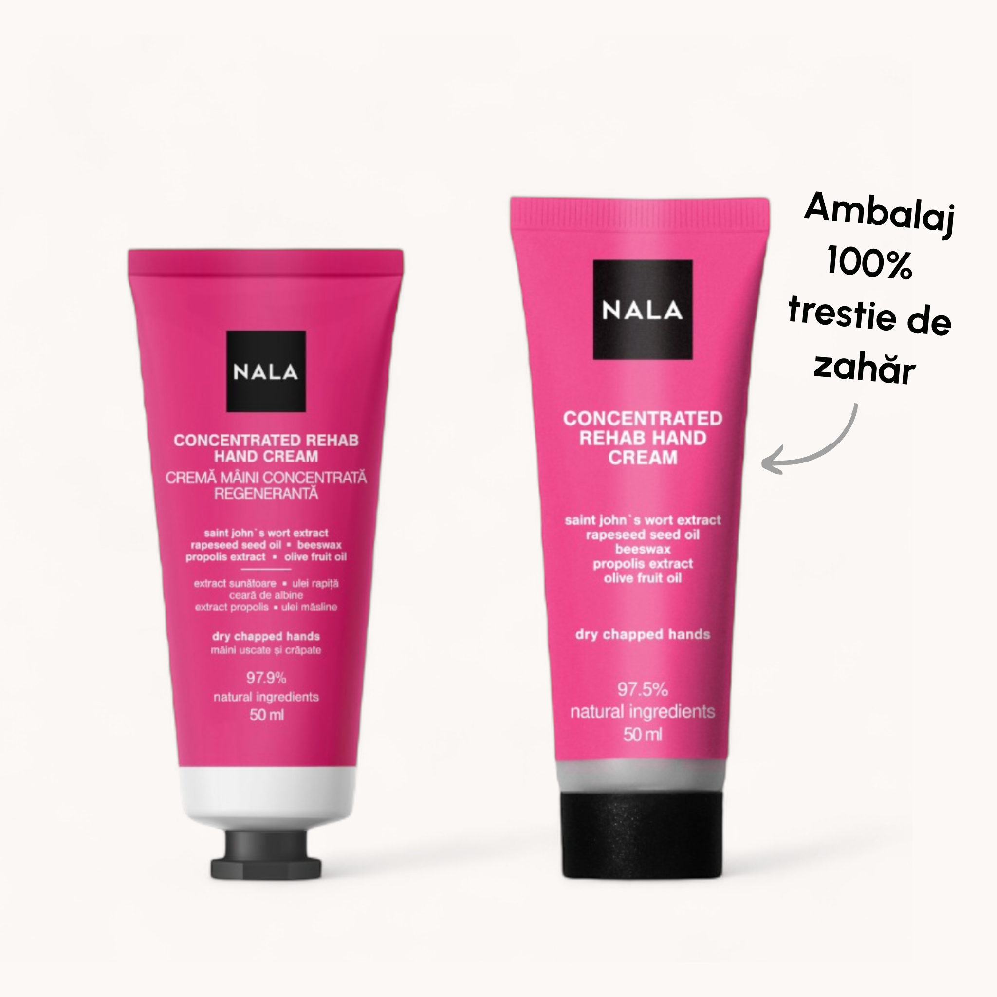 Cremă de Mâini Concentrată Regenerantă - Extract Sunătoare, Ulei Rapiță, Ceară de Albine, Propolis, Ulei Măsline