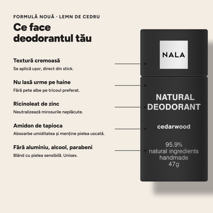 Deodorant Natural Stick NOU - Lemn de Cedru