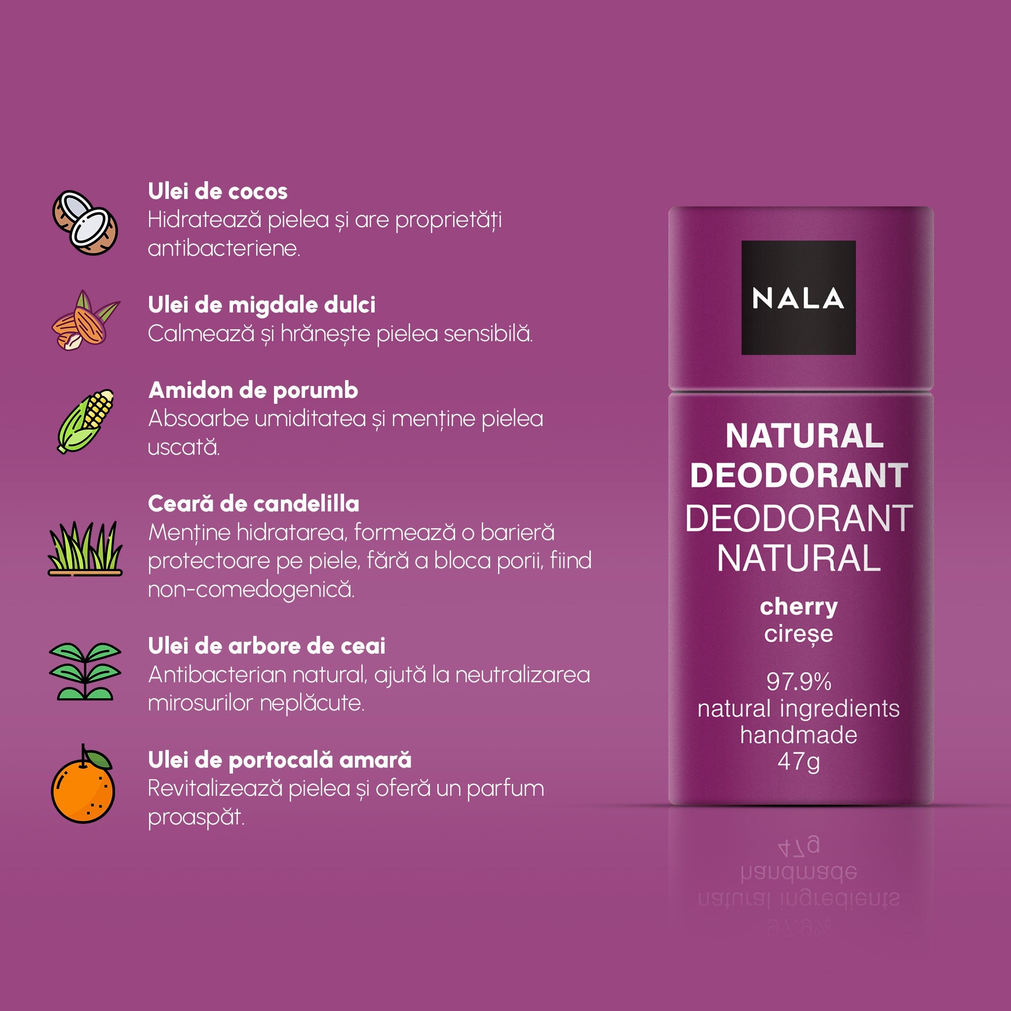 Deodorant Natural Stick - Cireșe