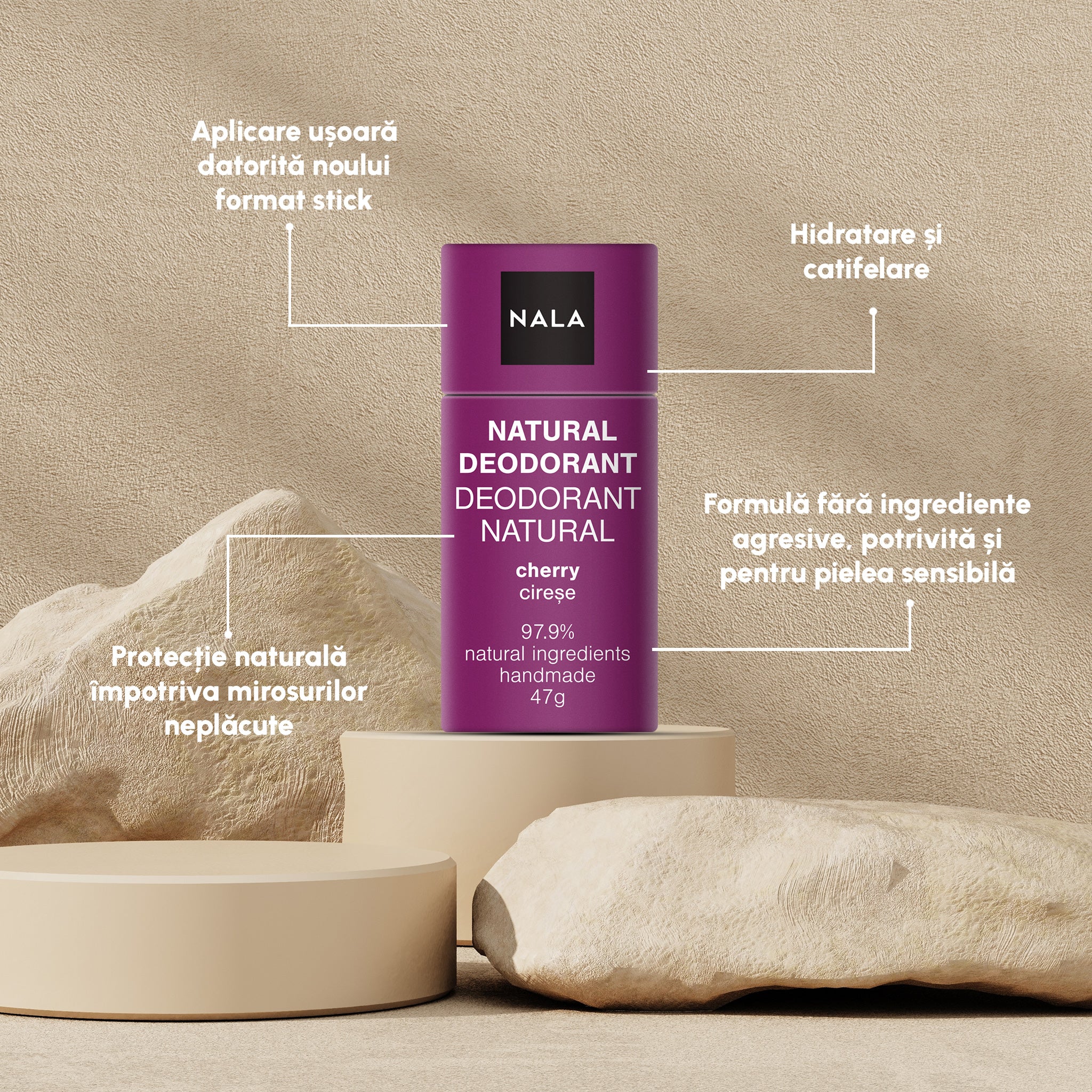 Deodorant Natural Stick - Cireșe