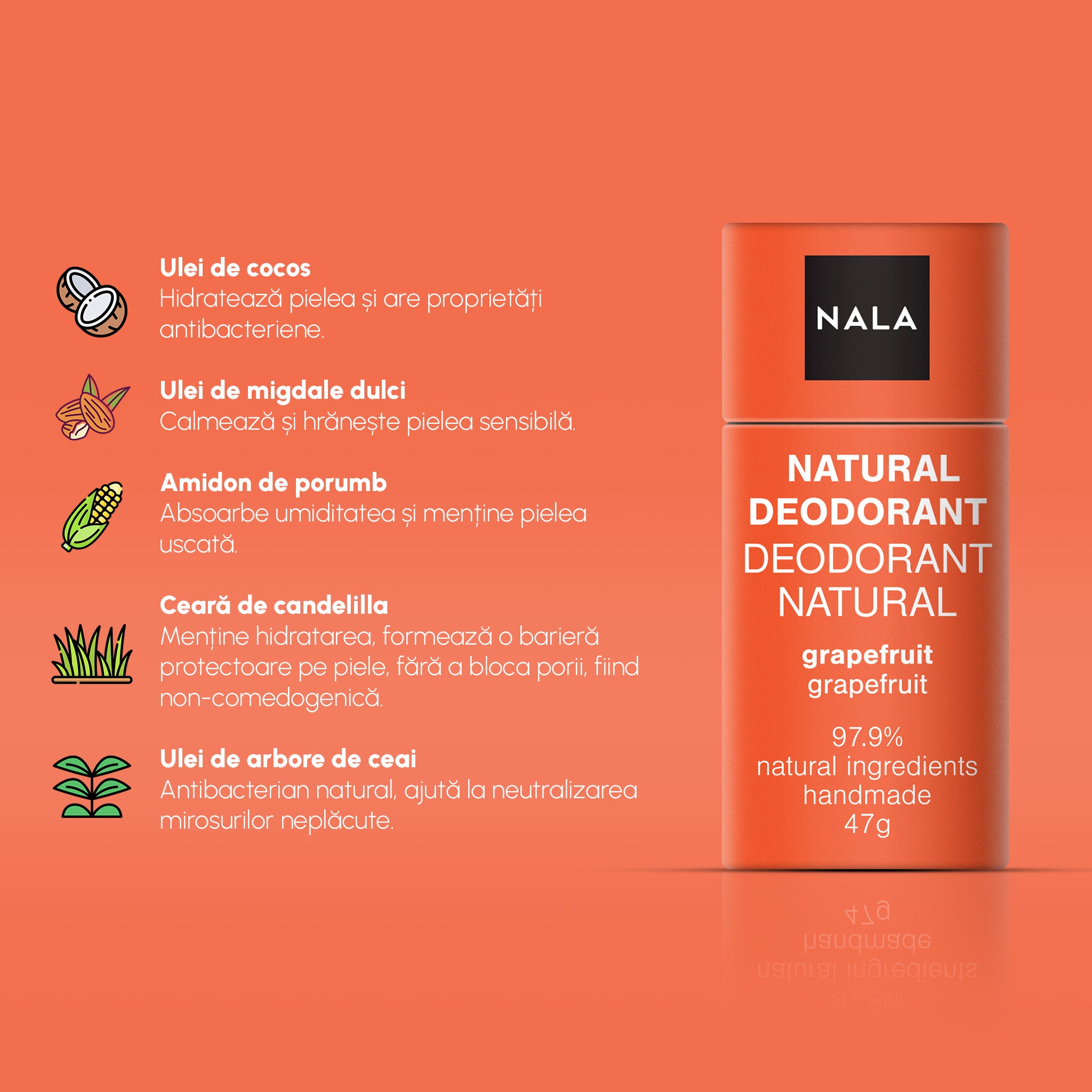 Deodorant Natural Stick - Grapefruit