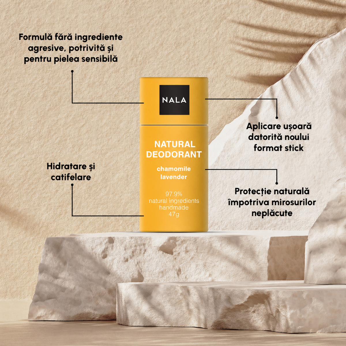 Deodorant Natural Stick - Mușețel & Lavandă