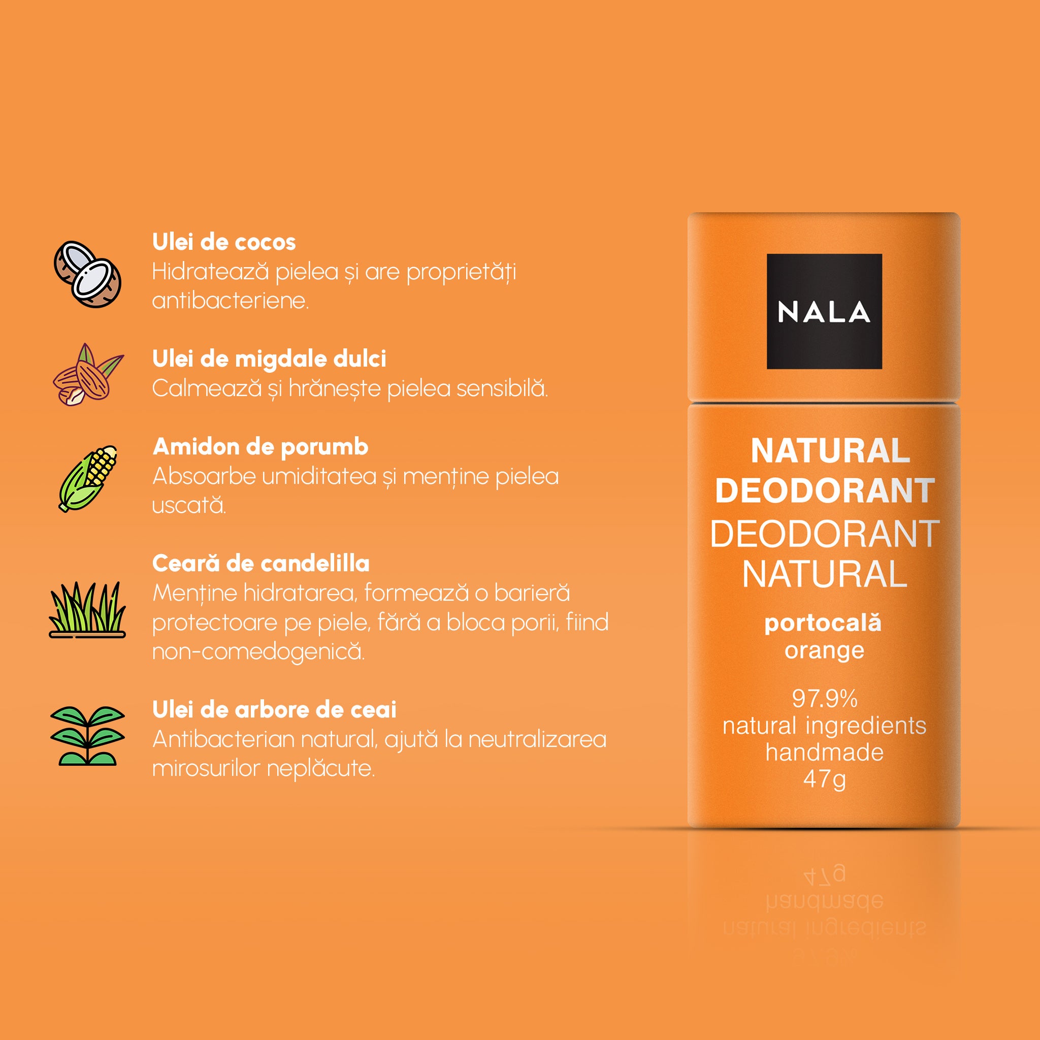 Deodorant Natural Stick - Portocală