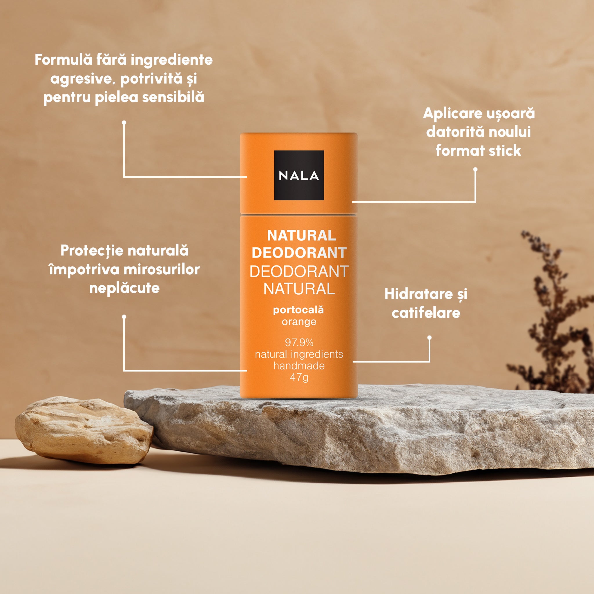 Deodorant Natural Stick - Portocală