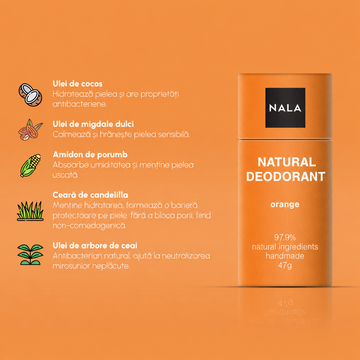 Deodorant Natural Stick - Portocală