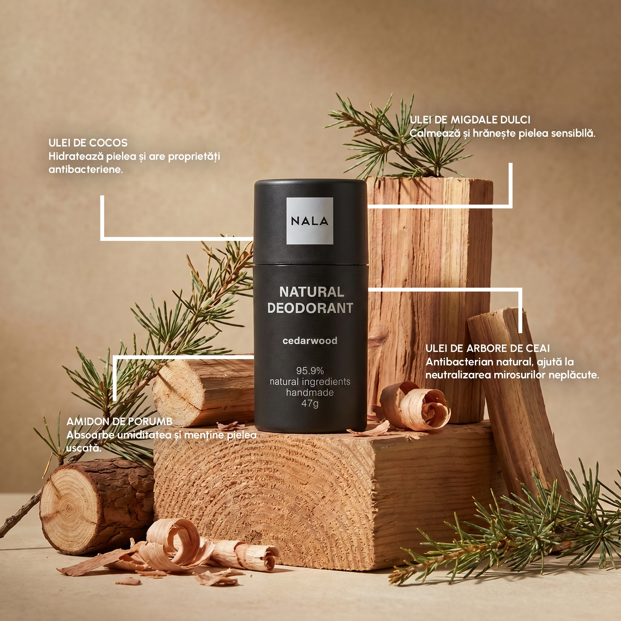 Deodorant Natural Stick - Lemn de Cedru