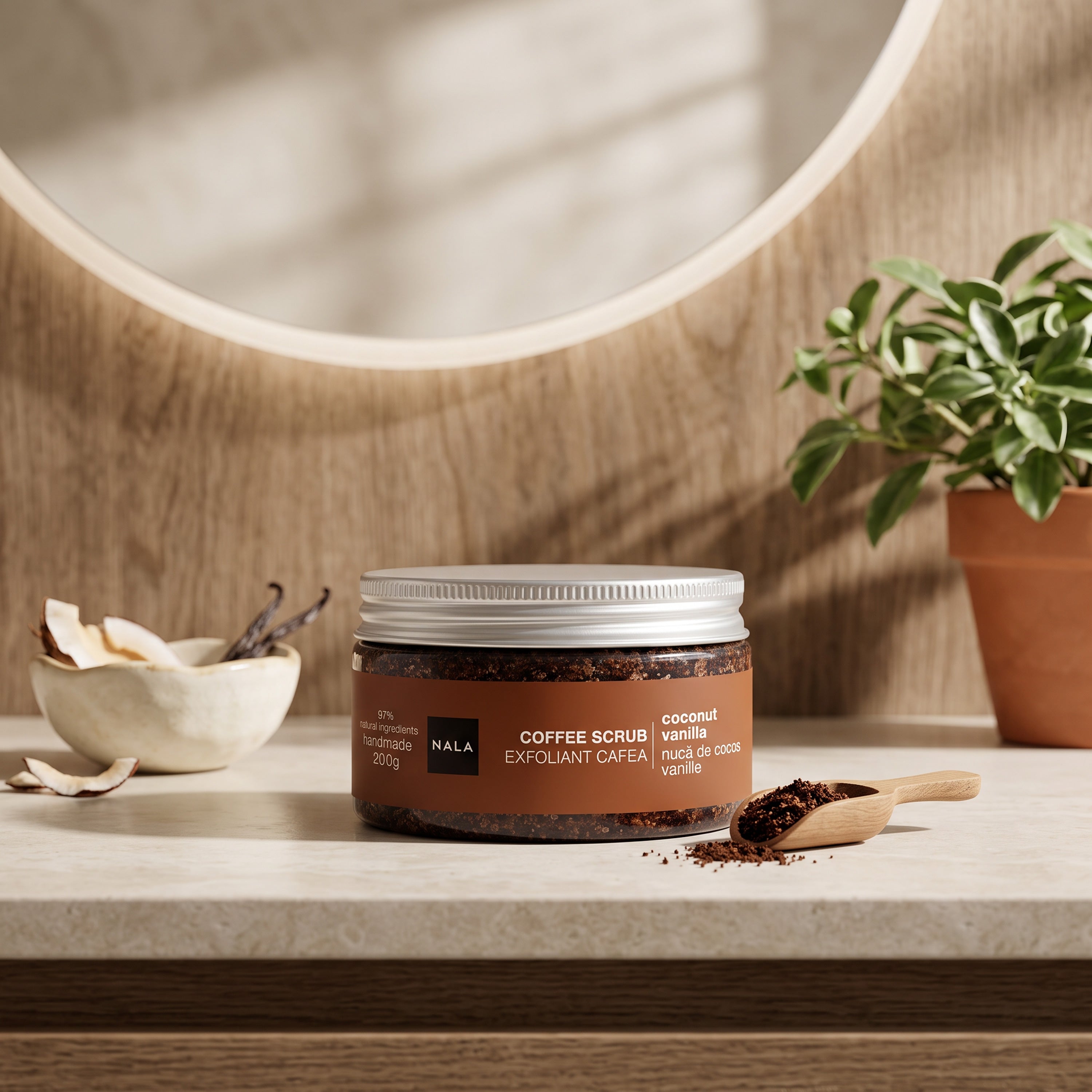 Scrub CAFEA - Nucă de Cocos &amp; Vanilie