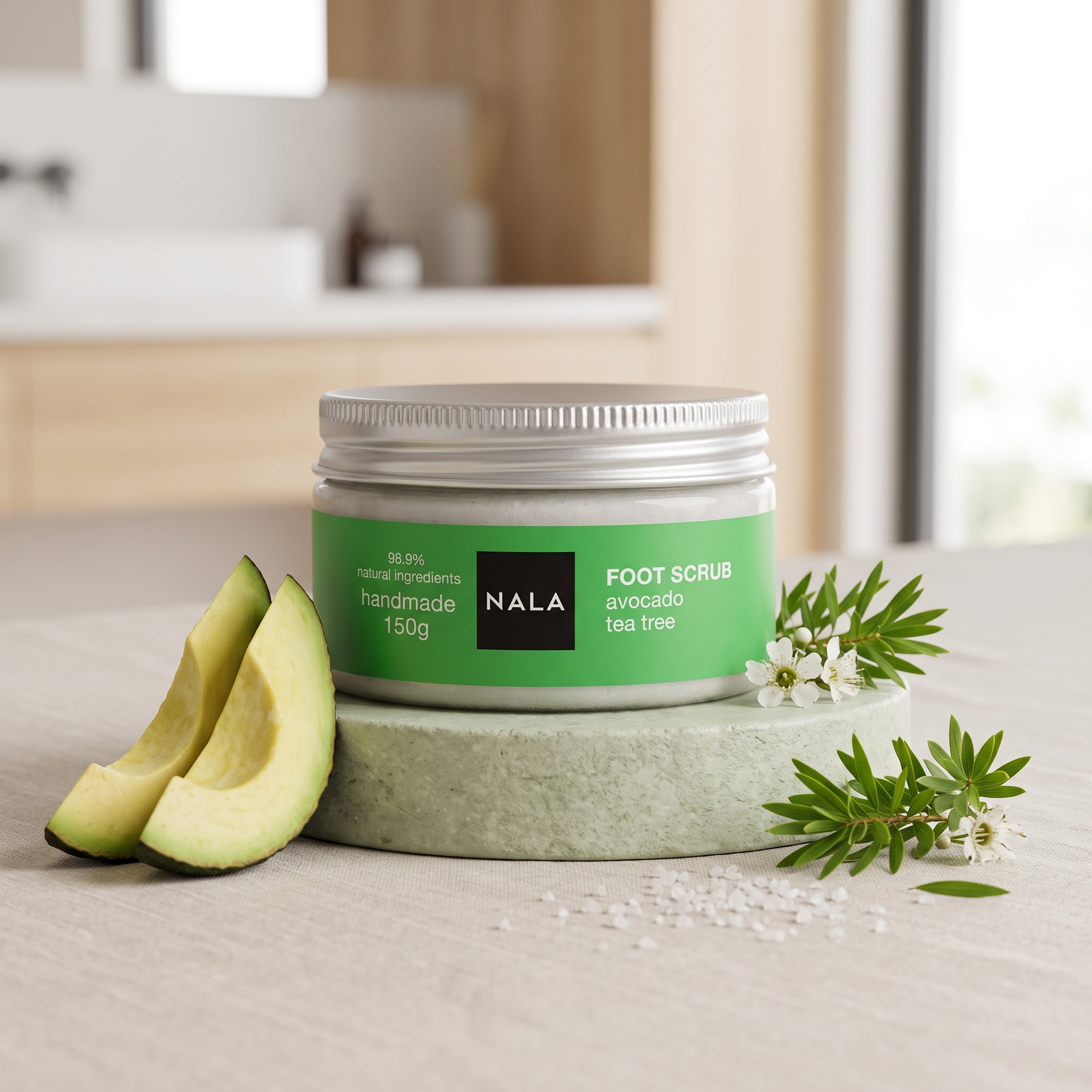 Exfoliant Picioare - Ulei de Avocado &amp; Arbore de Ceai