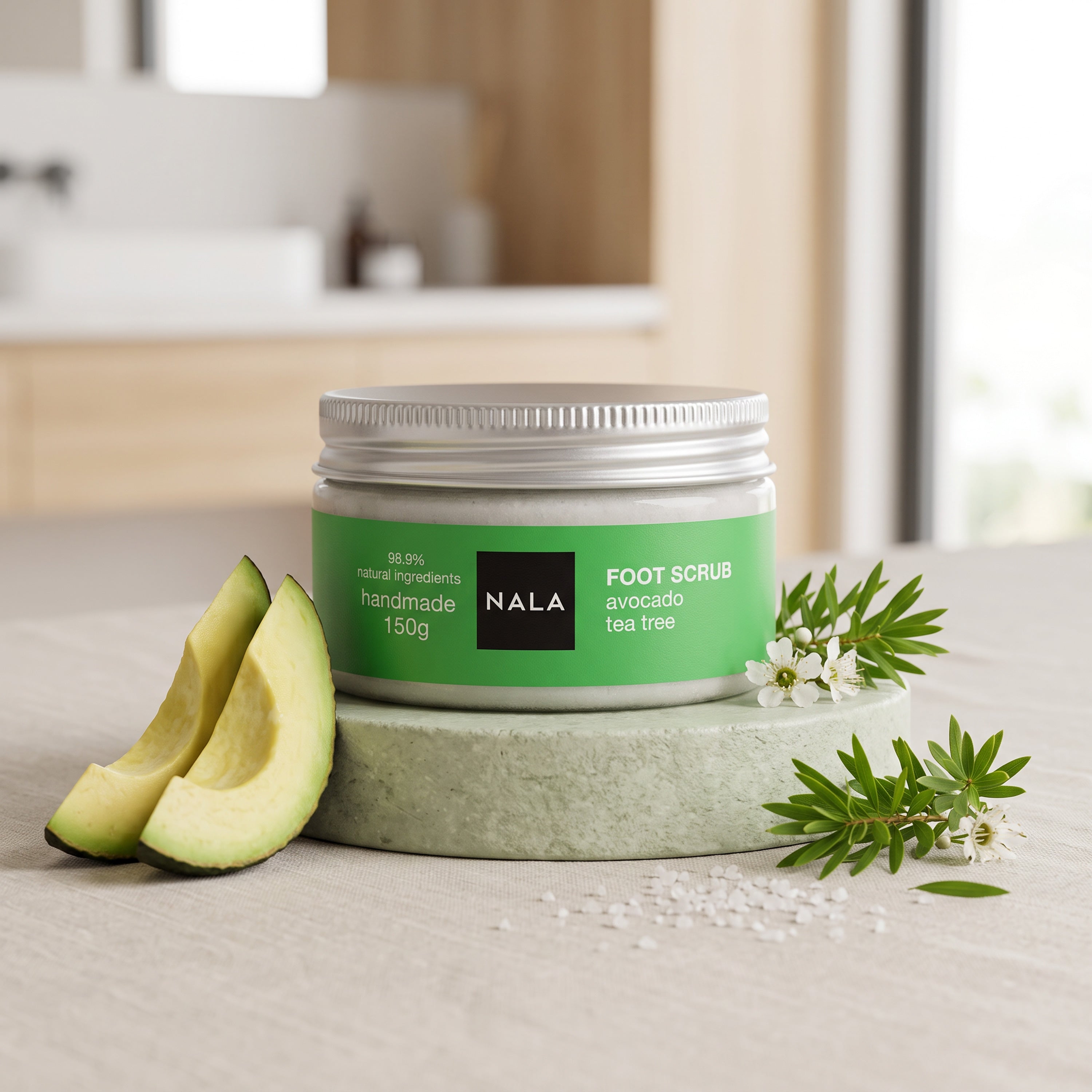 Exfoliant Picioare - Ulei de Avocado &amp; Arbore de Ceai