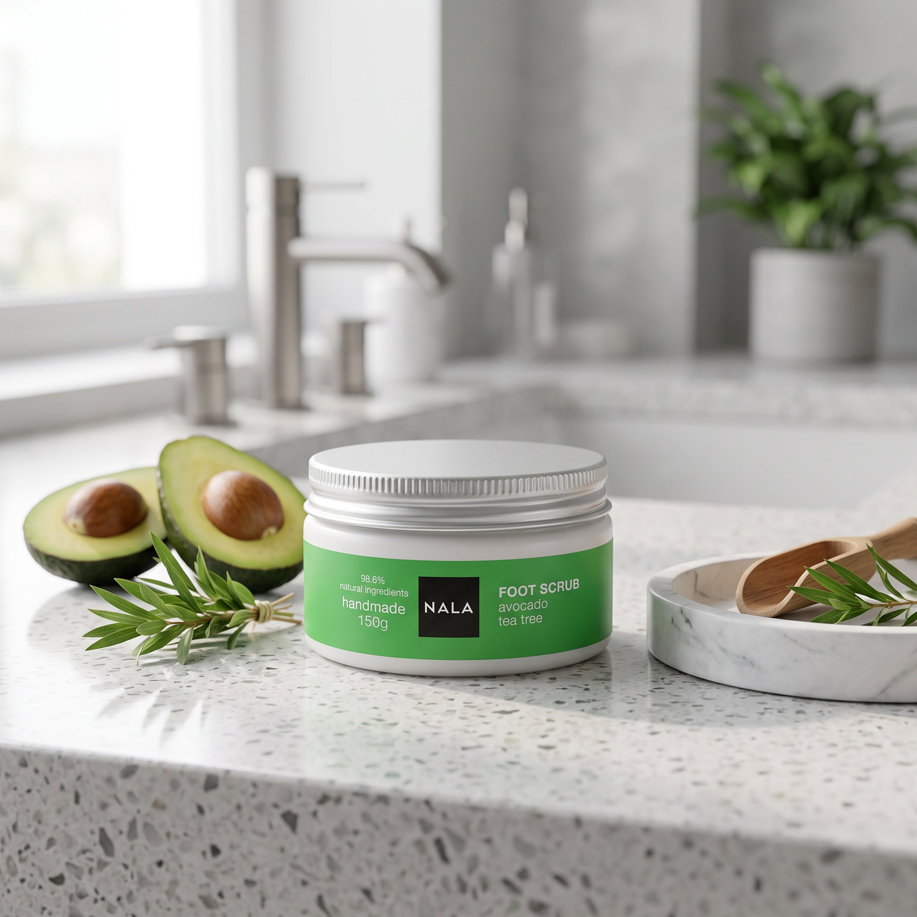 Exfoliant Picioare - Ulei de Avocado &amp; Arbore de Ceai