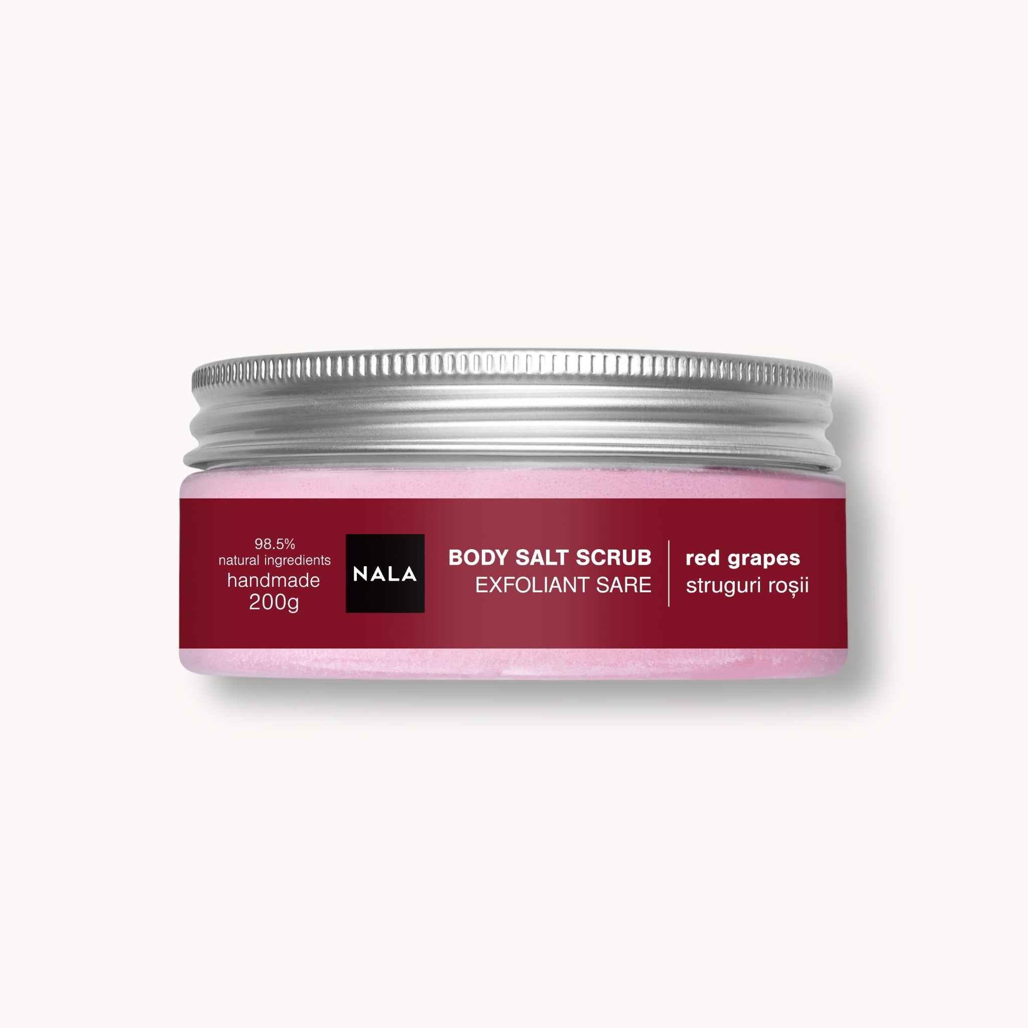 Scrub sare - Struguri roșii – NALA Cosmetice Naturale