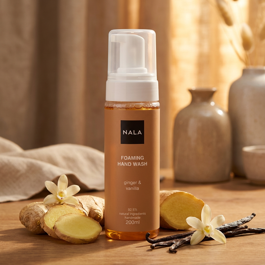 Săpun Natural de mâini Spumă - Ghimbir &amp; Vanilie