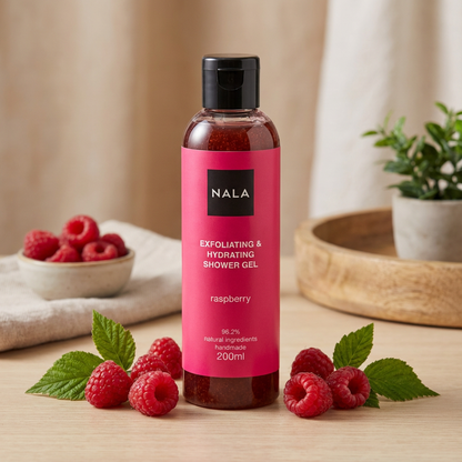 Gel de duș Exfoliant Hidratant - Zmeură