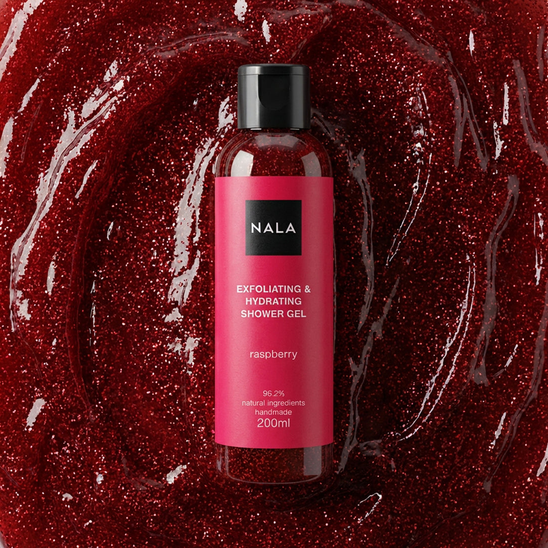 Gel de duș Exfoliant Hidratant - Zmeură