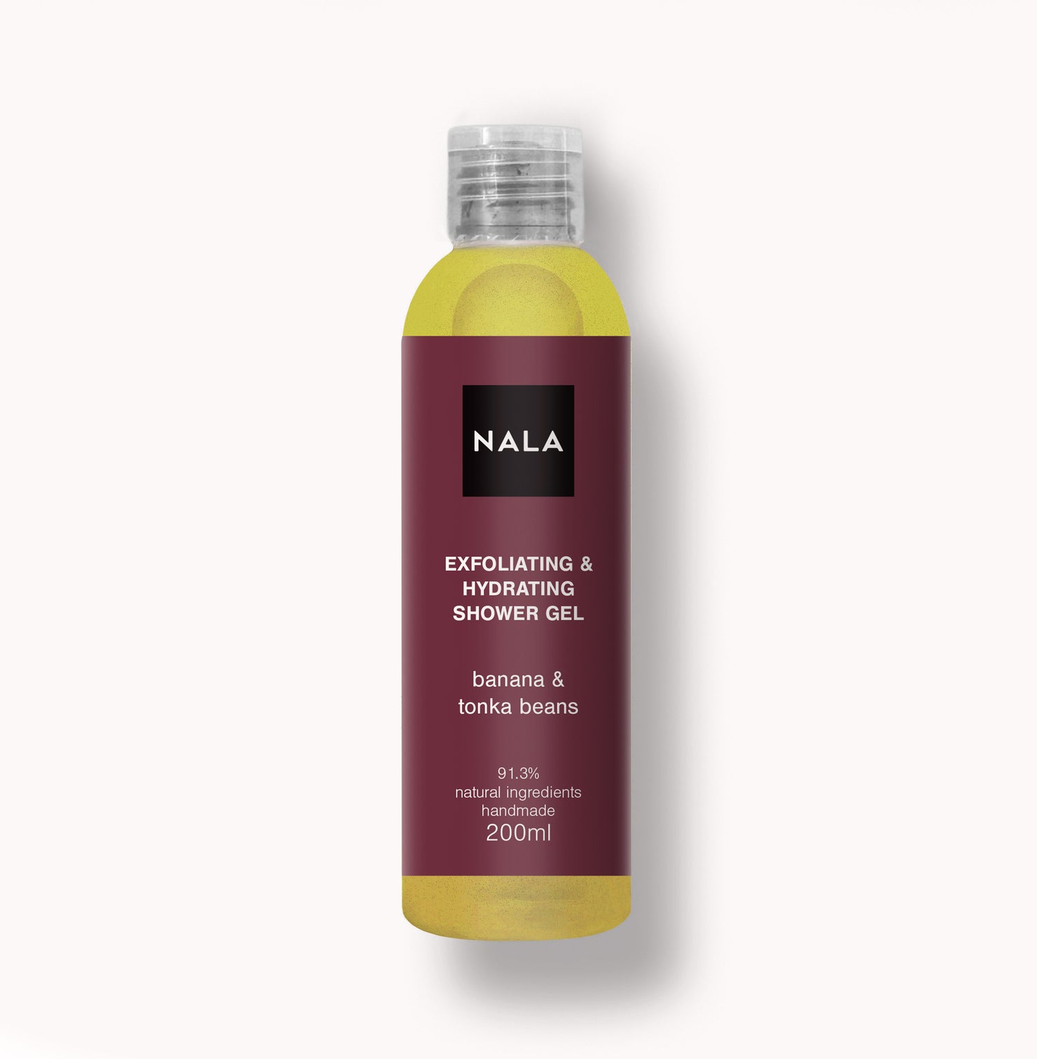 Gel de duș Exfoliant Hidratant - Banană &amp; Boabe Tonka