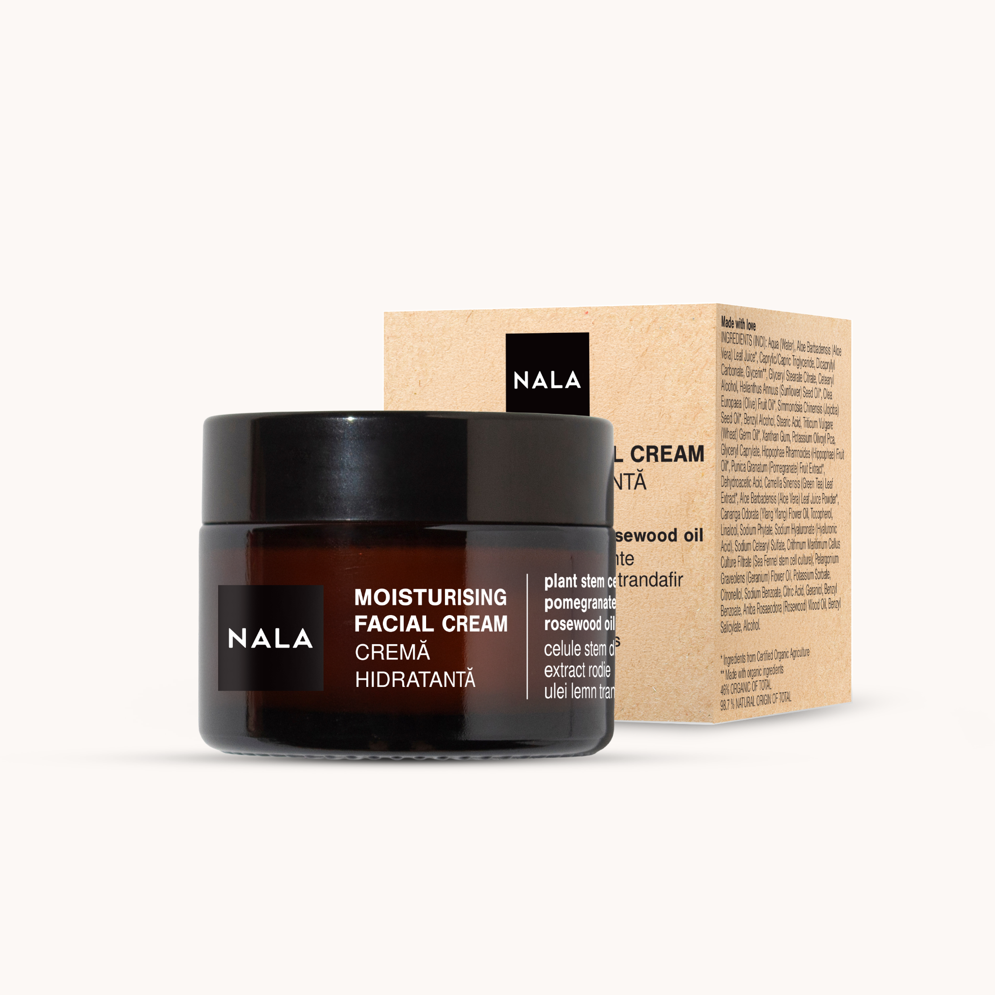 Cremă de față hidratantă - Celule Stem, Rodie și Ulei de Lemn de Trandafir