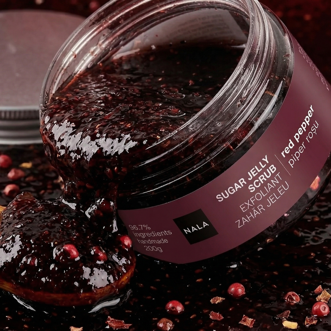 Exfoliant Zahăr Jeleu - Piper Roșu
