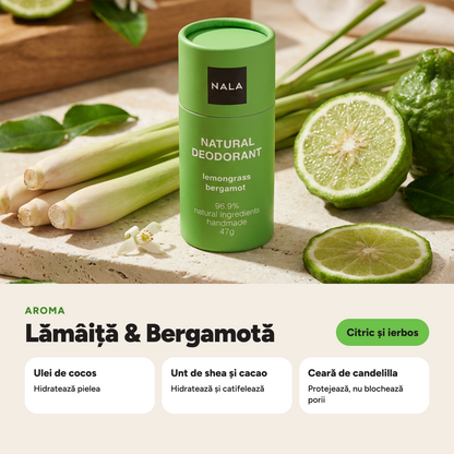 Deodorant Natural Stick NOU - Lămâiță &amp; Bergamotă
