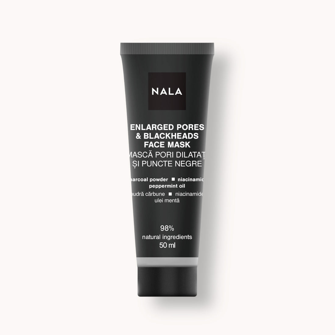 Mască Facială Pori Dilatați și Puncte Negre - Pudră Cărbune, Niacinamide, Ulei Mentă