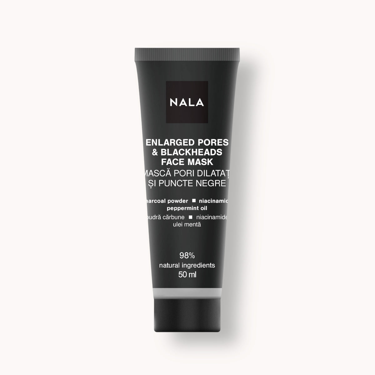 Mască Facială Pori Dilatați și Puncte Negre - Pudră Cărbune, Niacinamide, Ulei Mentă