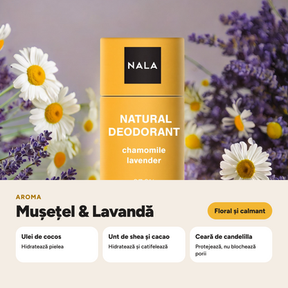 Deodorant Natural Stick NOU - Mușețel &amp; Lavandă