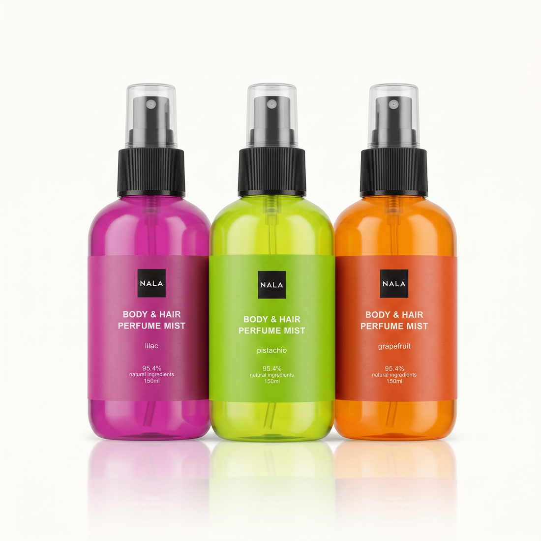 Set 3 Ape Parfumate Corp &amp; Păr - Liliac, Fistic &amp; Grapefruit