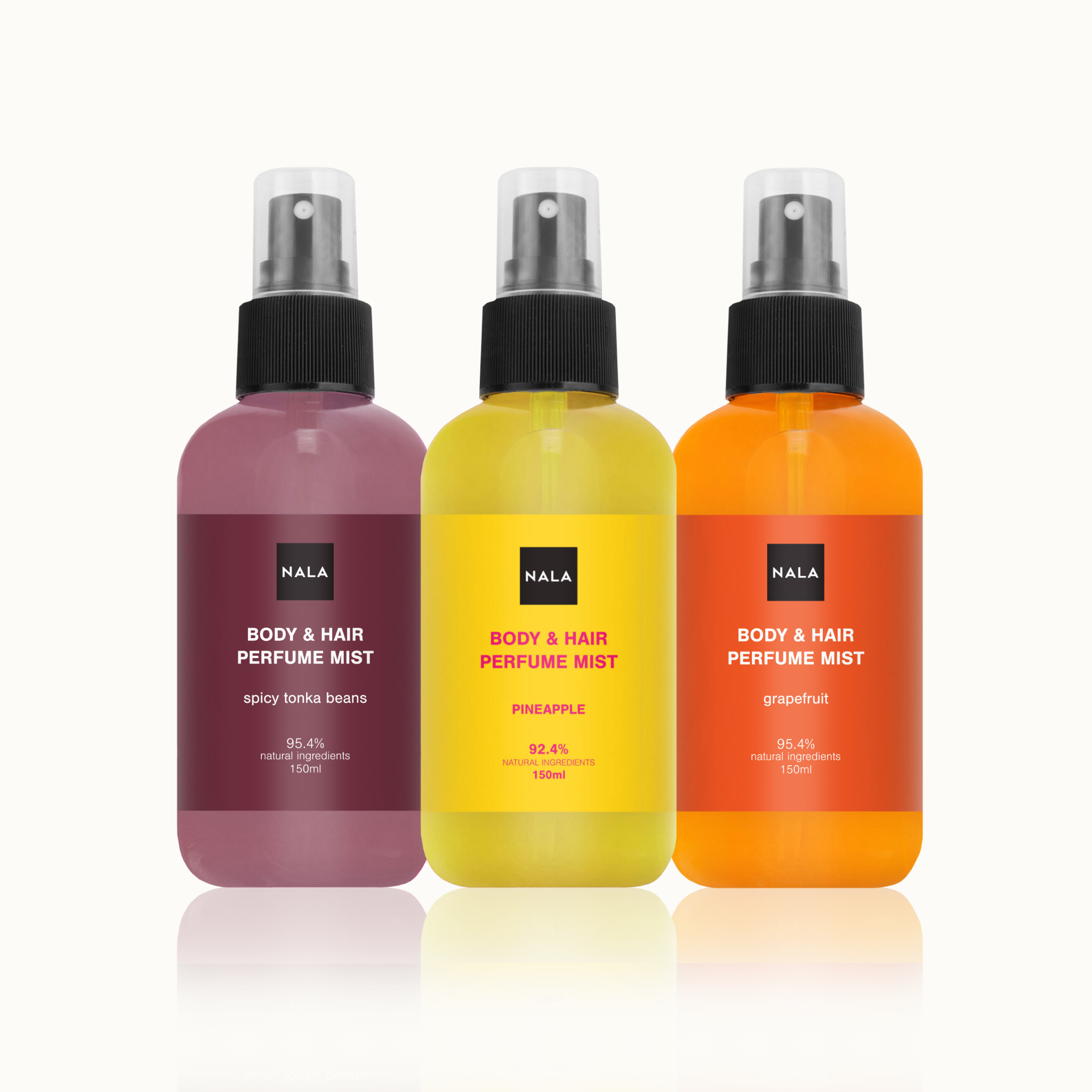 Set 3 Ape Parfumate Corp &amp; Păr - Boabe Picante de Tonka, Ananas &amp; Grapefruit