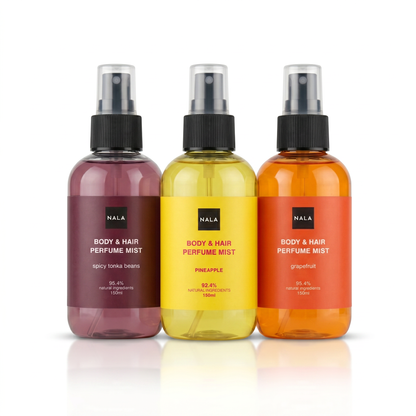 Set 3 Ape Parfumate Corp &amp; Păr - Boabe Picante de Tonka, Ananas &amp; Grapefruit