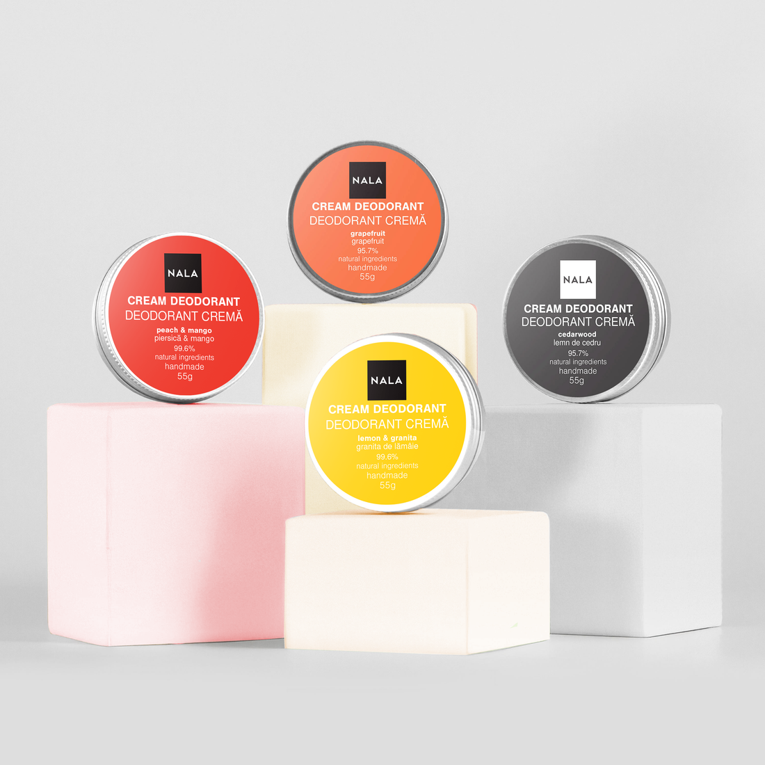 Pachet 4 x Deodorante Naturale - Fără Griji