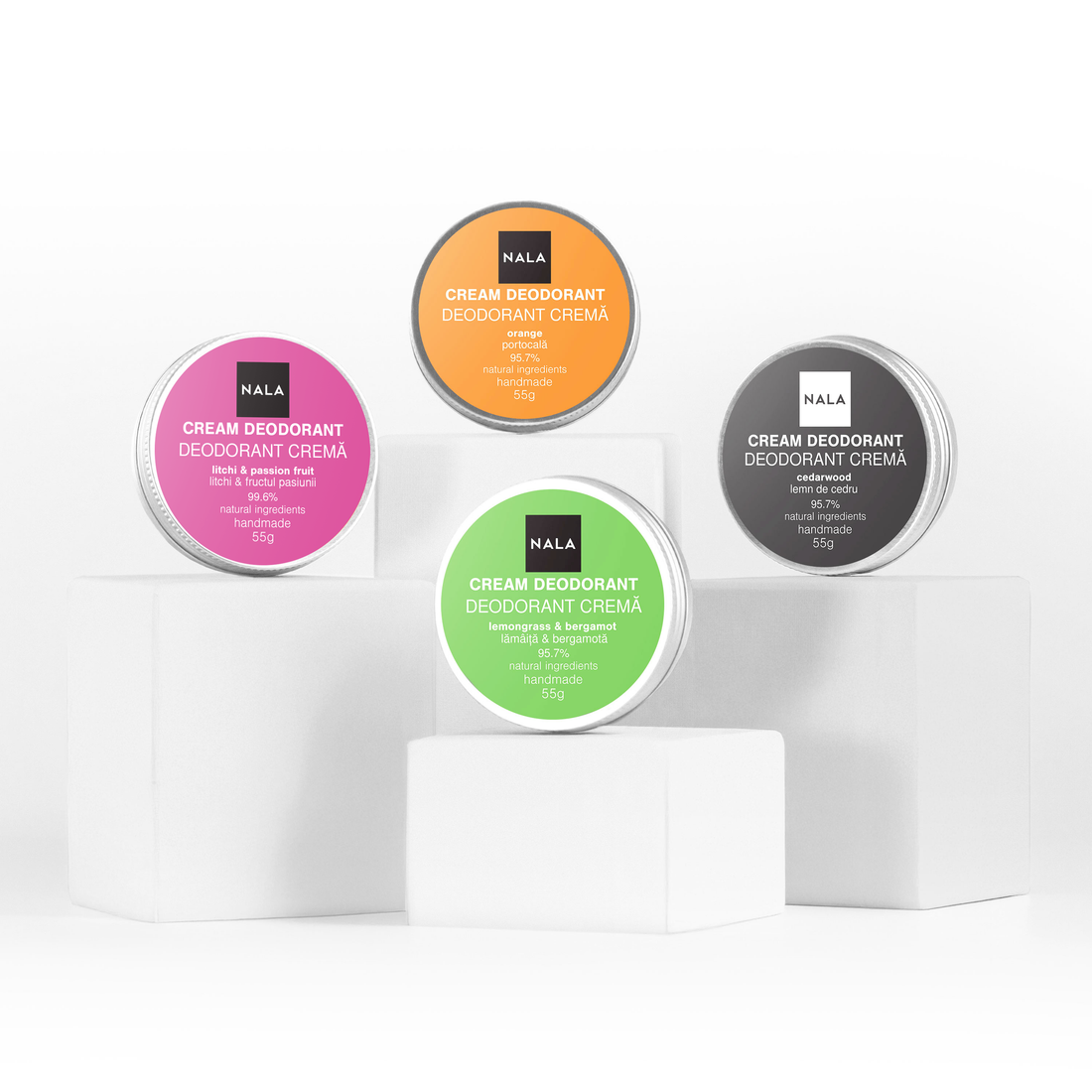 Pachet 4 x Deodorante Naturale - Fresh Mix