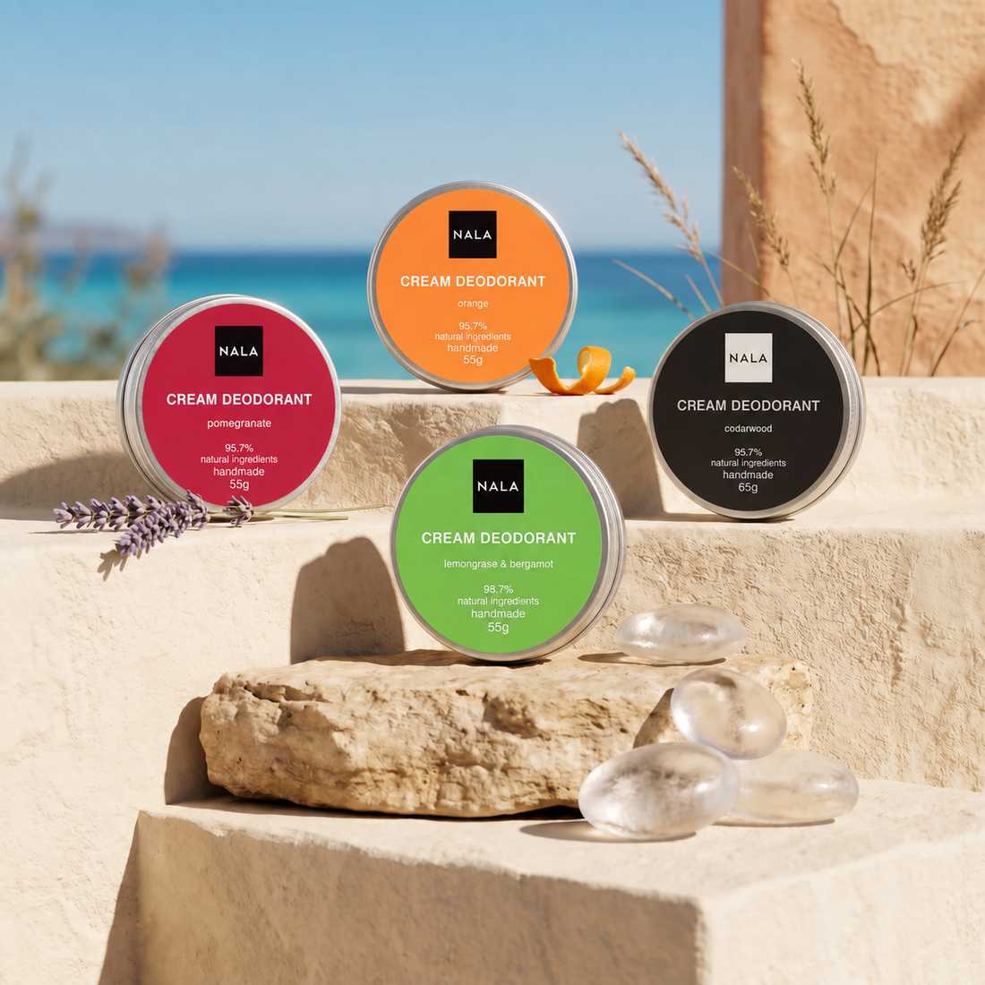 Pachet 3+1 Deodorante Naturale Cremă - Fresh Mix
