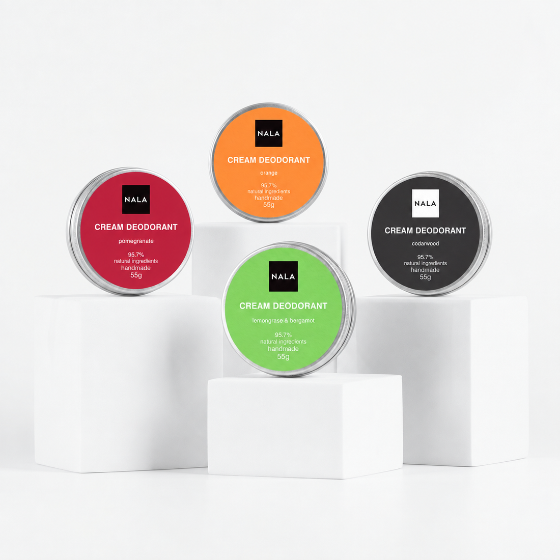 Pachet 3+1 Deodorante Naturale Cremă - Fresh Mix