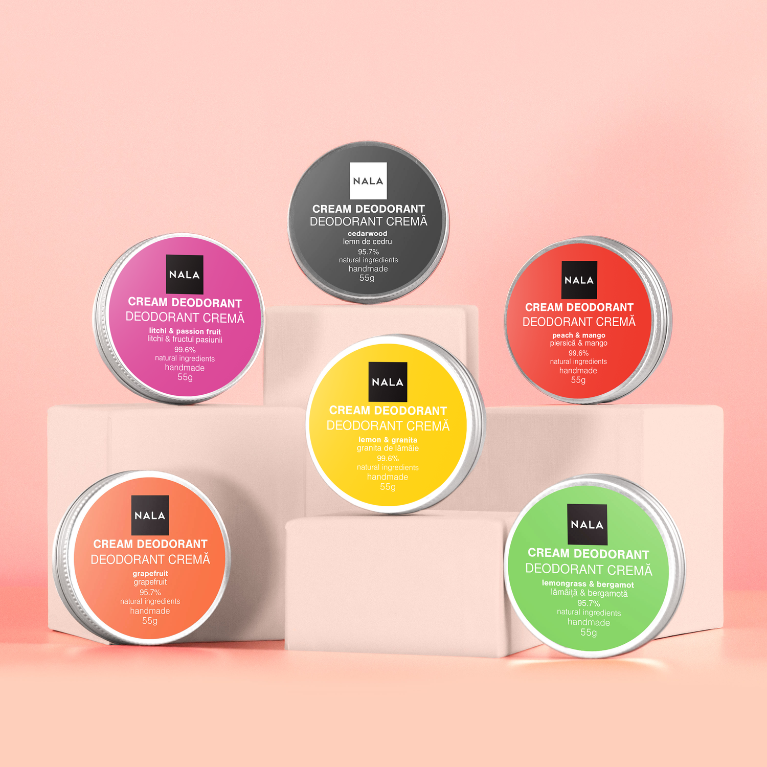 Pachet 6 x Deodorante Naturale - Fără Griji