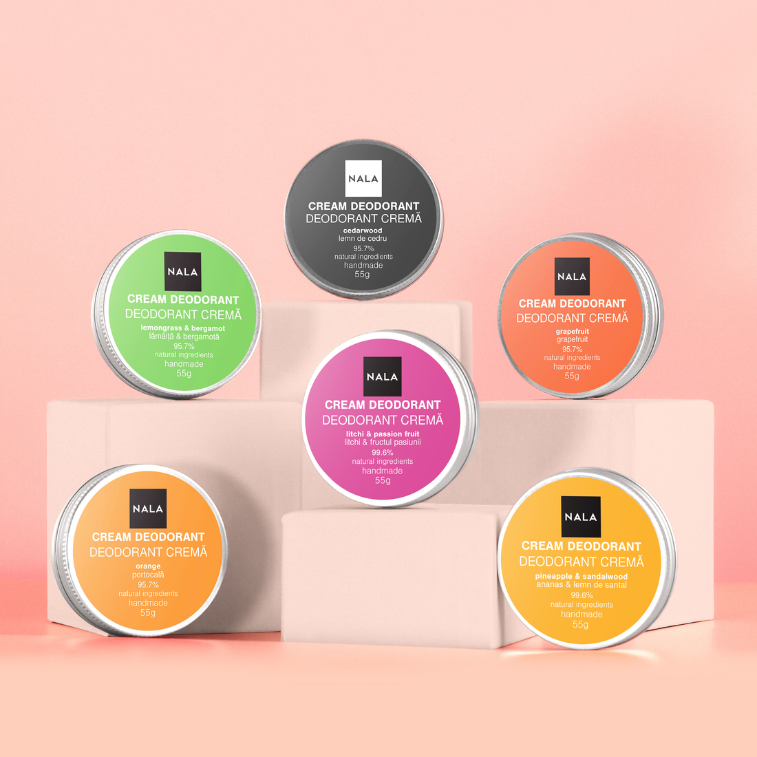 Pachet 6 x Deodorante Naturale - Fresh Mix