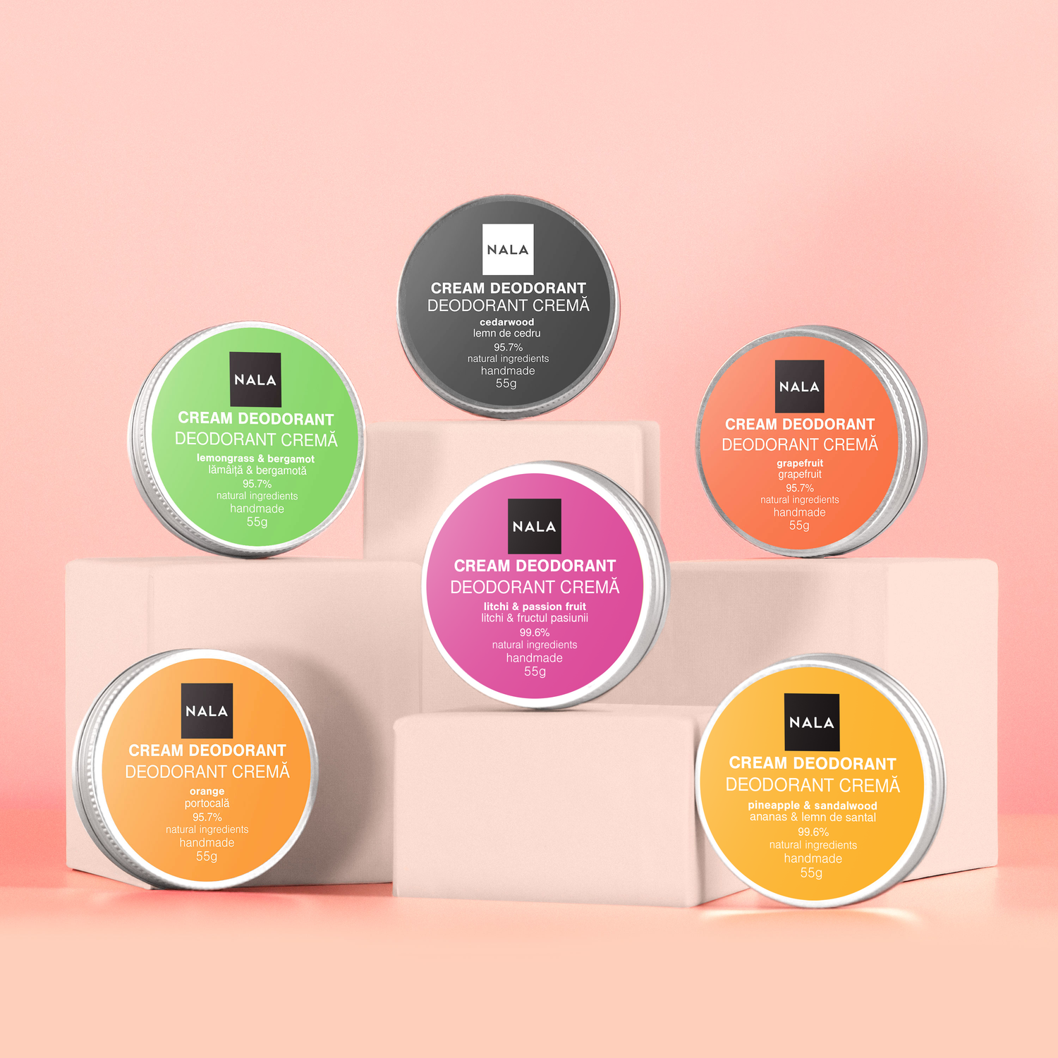 Pachet 6 x Deodorante Naturale - Fresh Mix