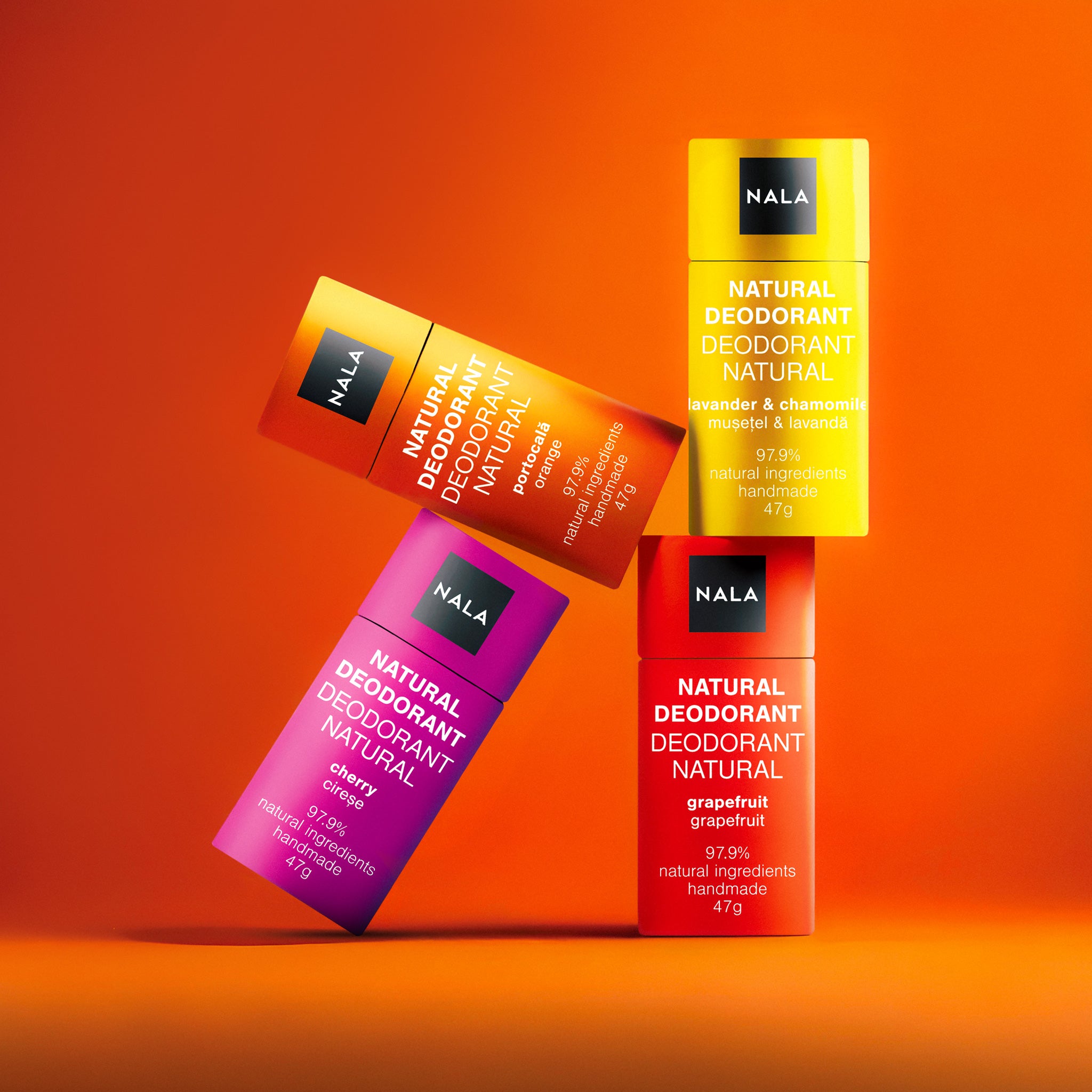 Pachet 4 x Deodorante Naturale Stick - Fresh &amp; Confident