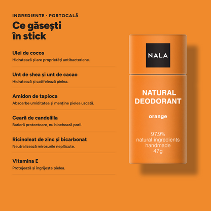 Deodorant Natural Stick NOU - Portocală