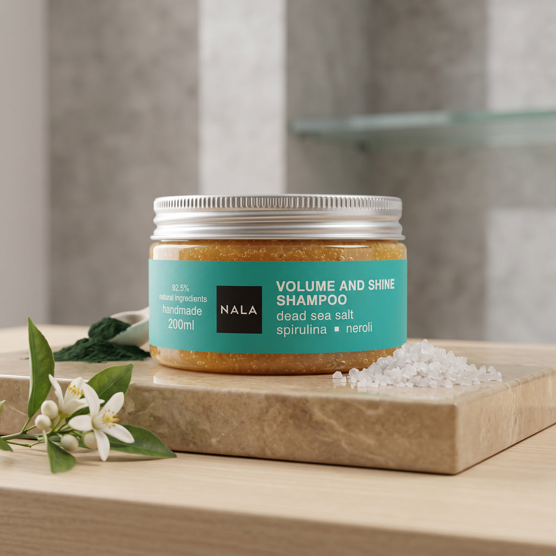 Șampon Volum și Strălucire - Sare de la Marea Moartă &amp; Spirulină