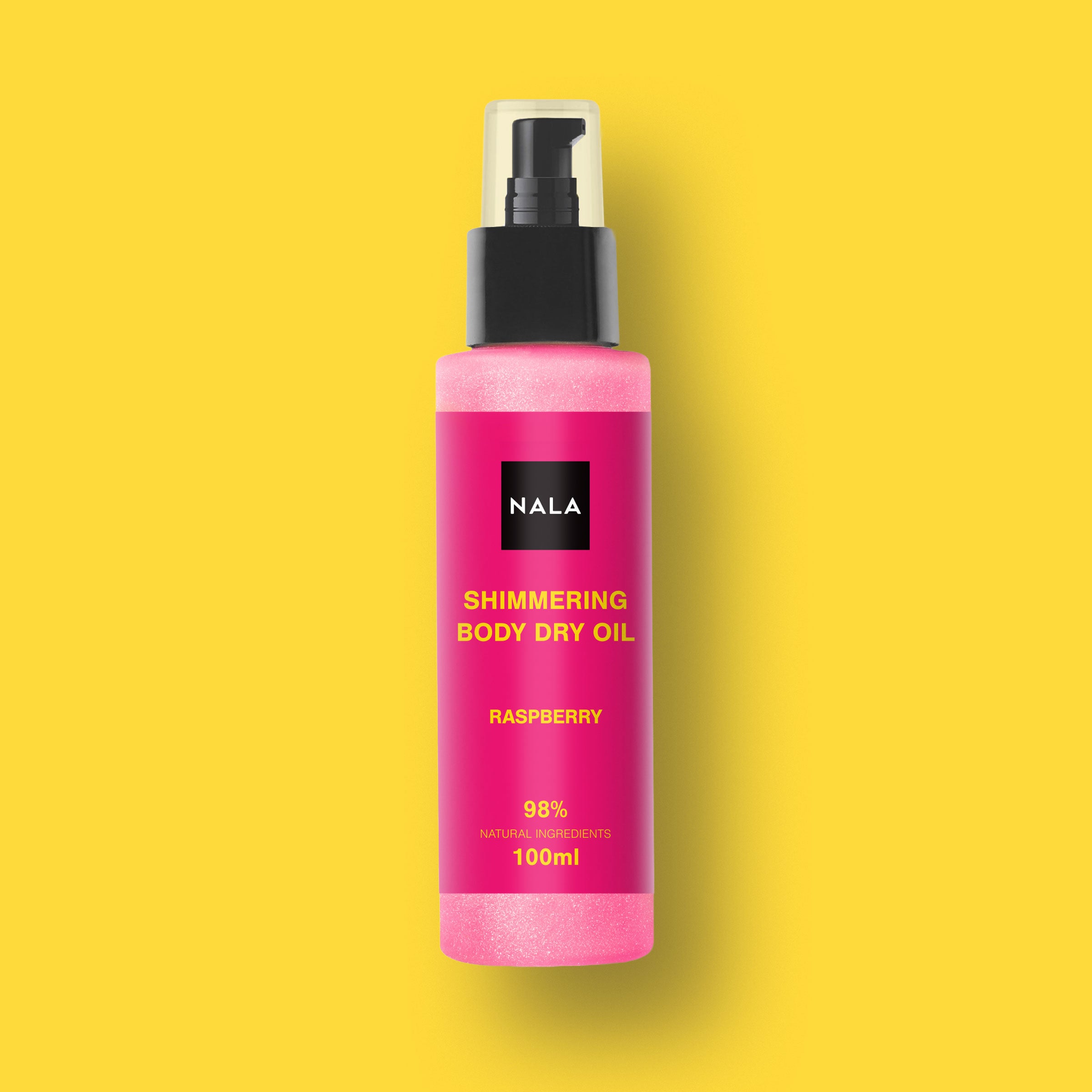 Ulei Uscat cu Sclipici Roz Zmeură | Noutate NALA – NALA Cosmetice